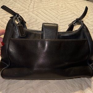 Black Leather Coach Hampton